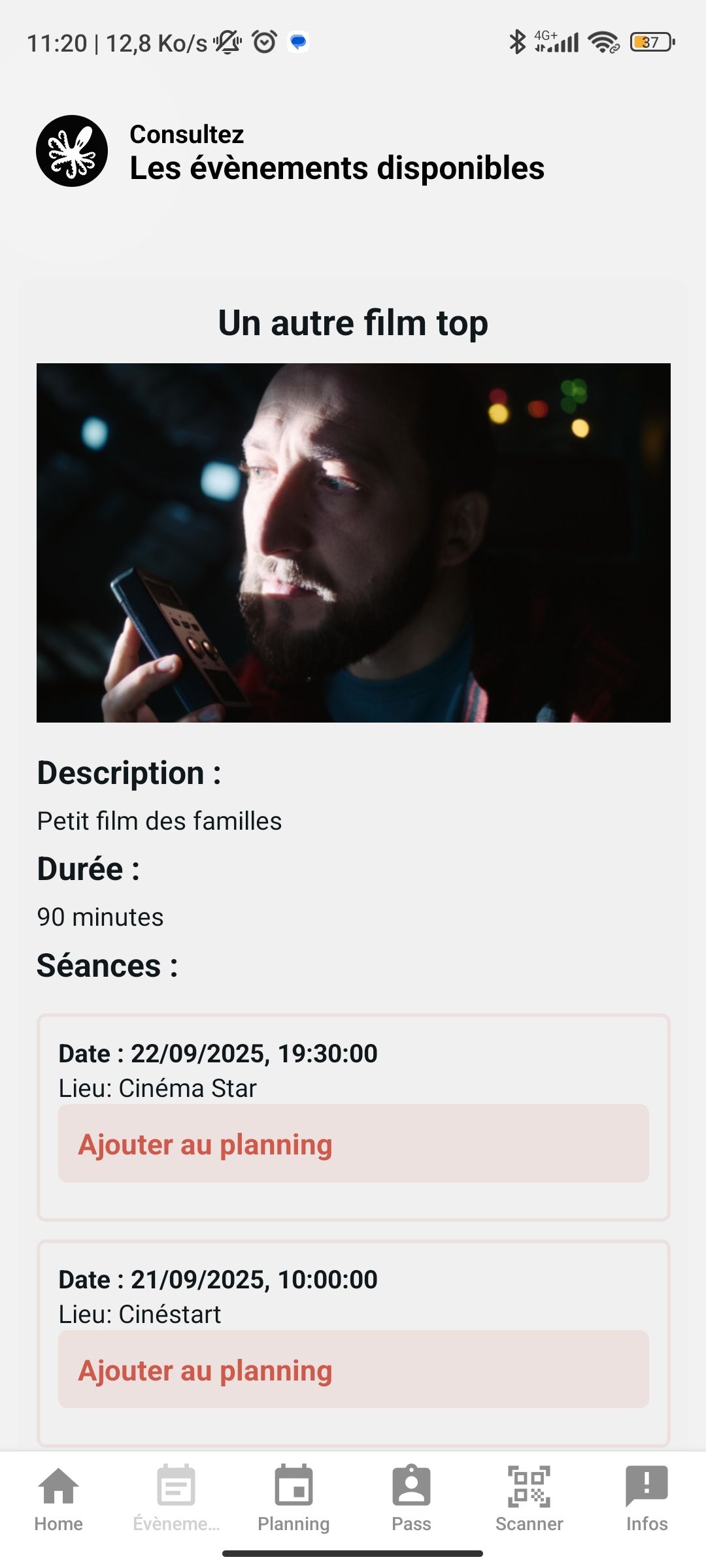 Screenshot of FEFFS - Application mobile